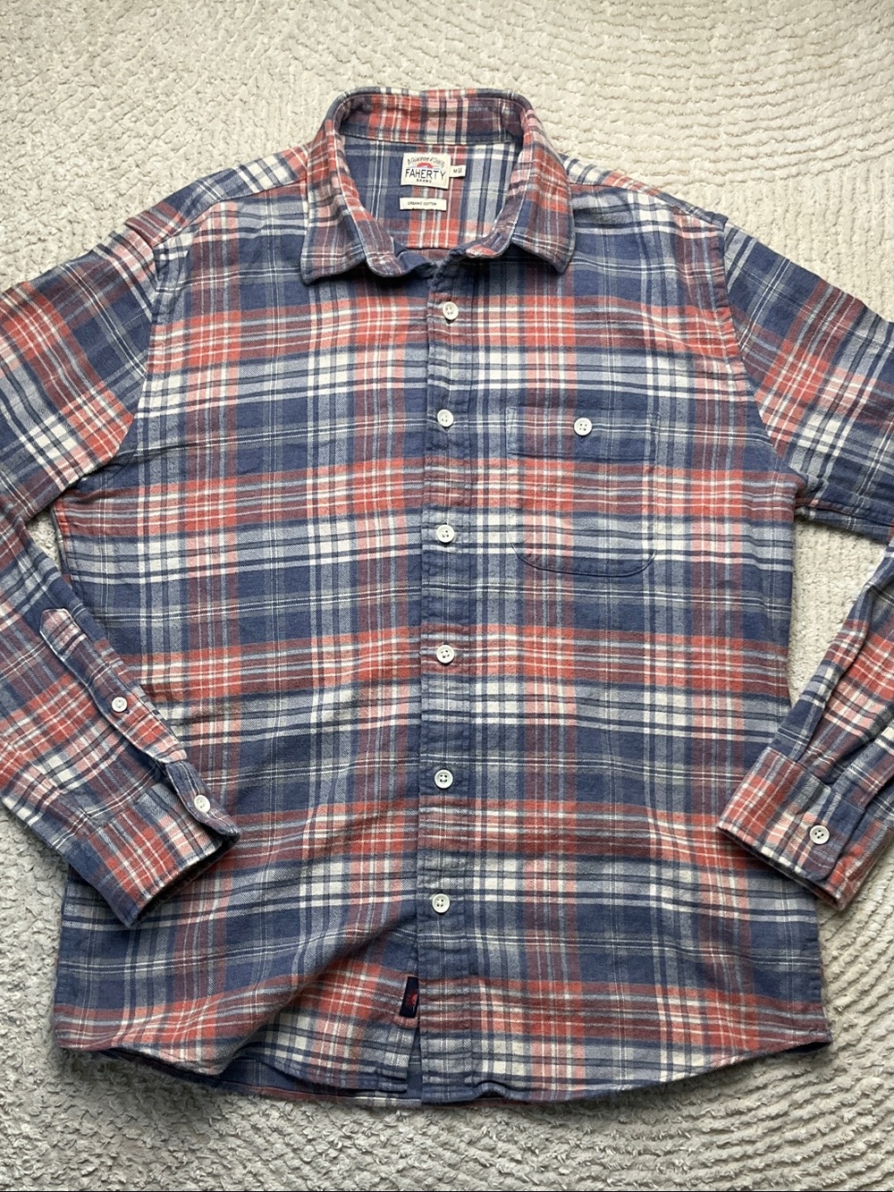 FAHERTY STRETCH SEAVIEW FLANNEL MENS SIZE MEDIUM